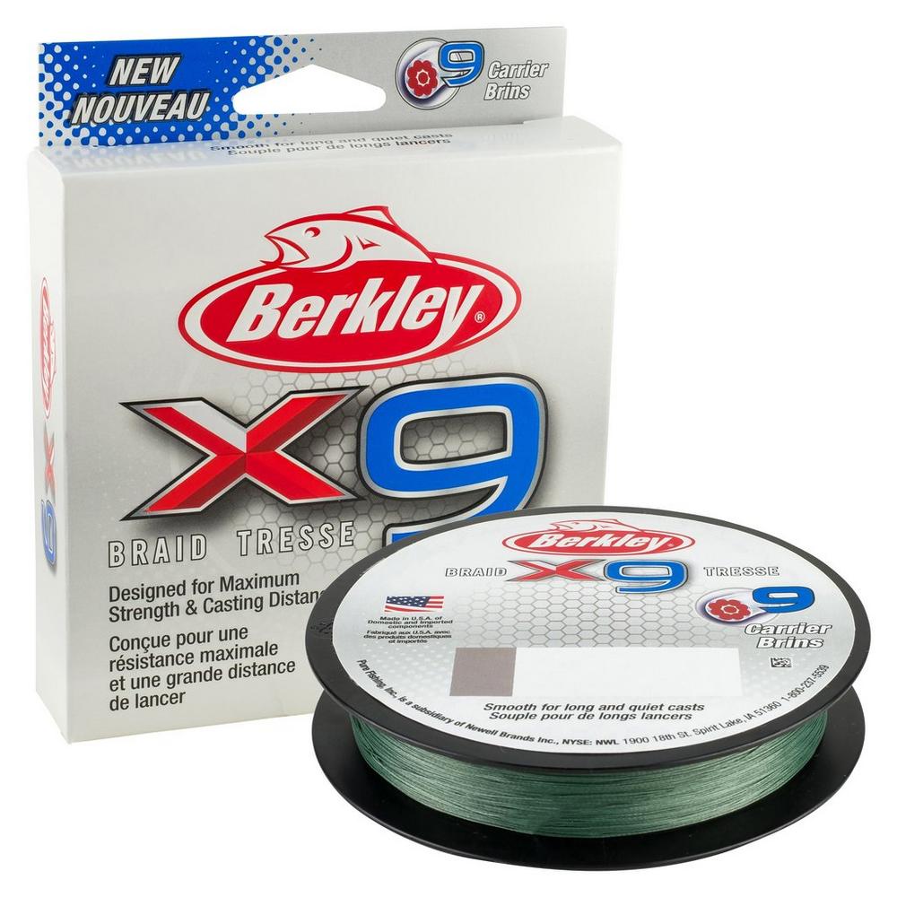 Berkley X9 Braid Fishing Line - 65LB 328YD Low-Vis Green