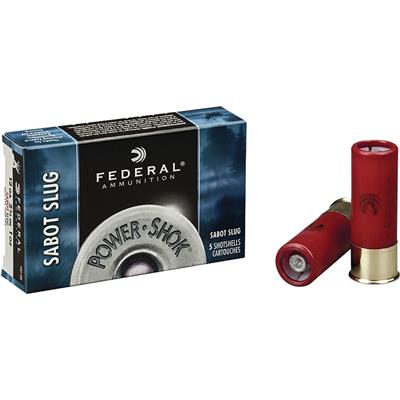 Federal Power-Shok Shotgun Ammo, 12 ga., 2.75 in., 1 oz., Sabot Slug, 5 rd.