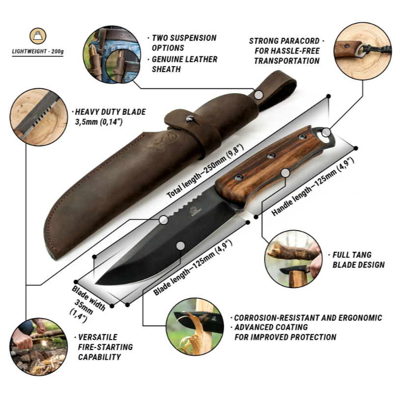 BeaverCraft full tang bushcraft knife.