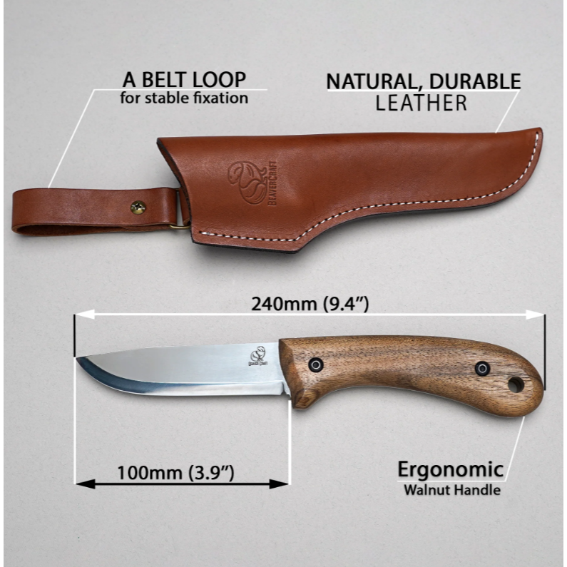 Ergonomic bushcraft knife.