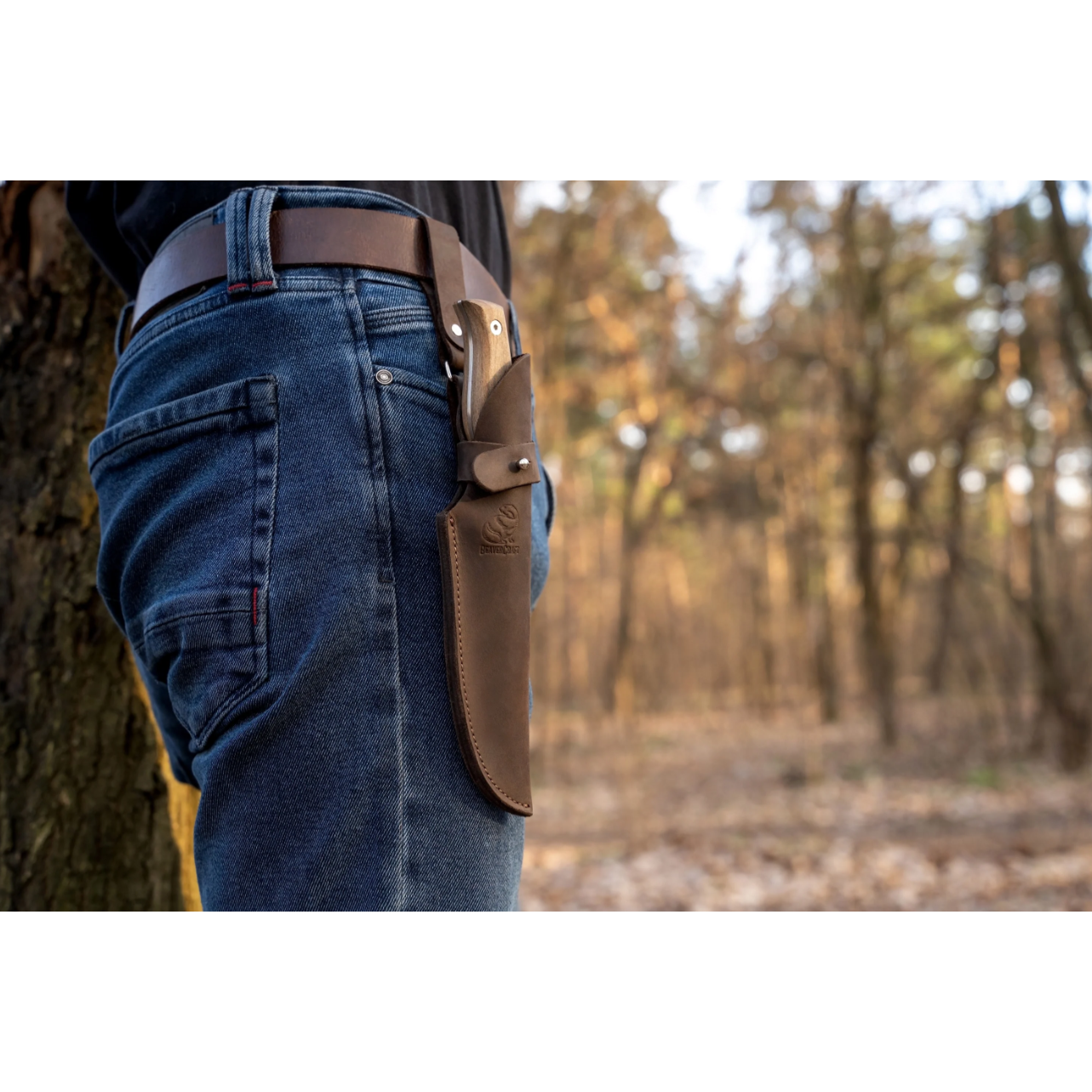 BeaverCraft Carbon Steel Bushcraft Knife Walnut Handle with Leather Sheath