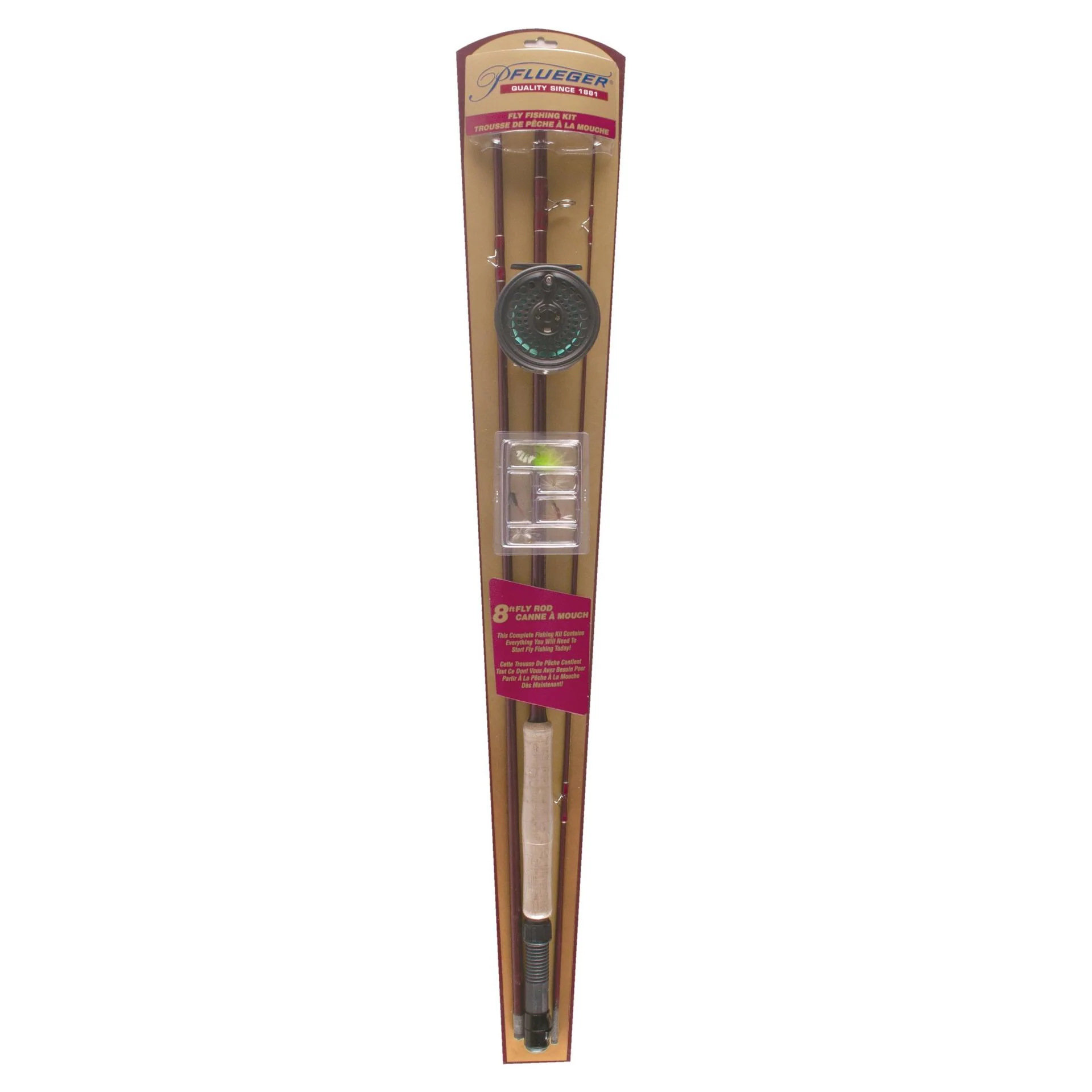 Pflueger Complete Fly Fishing Kit 8' 3-Piece Rod