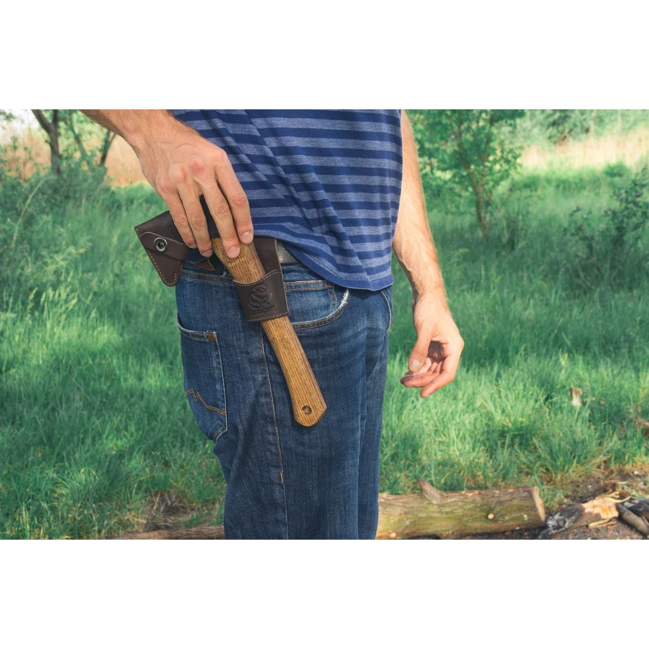 BeaverCraft AX-1 Small Carving Axe with Leather Sheath.