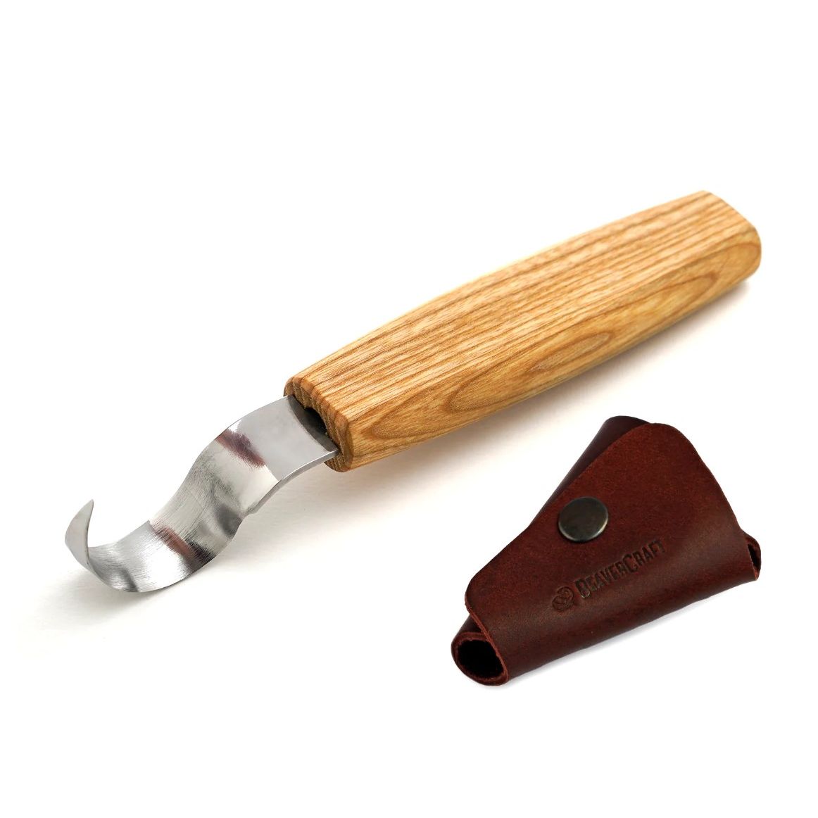 BeaverCraft Spoon Carving Knife 25 mm with leather sheath.