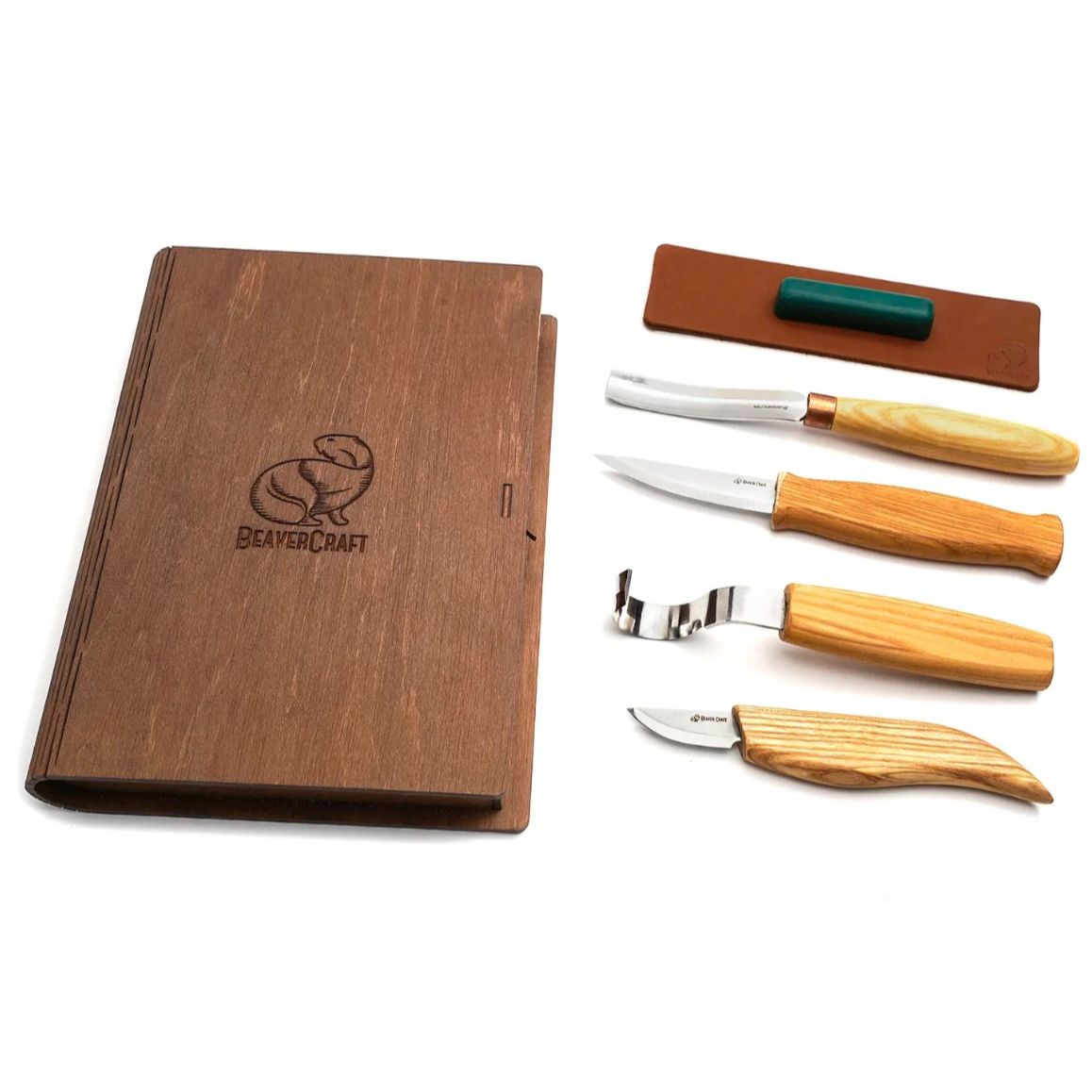 BeaverCraft Spoon and Kuksa Carving Professional Set in Gift Box.