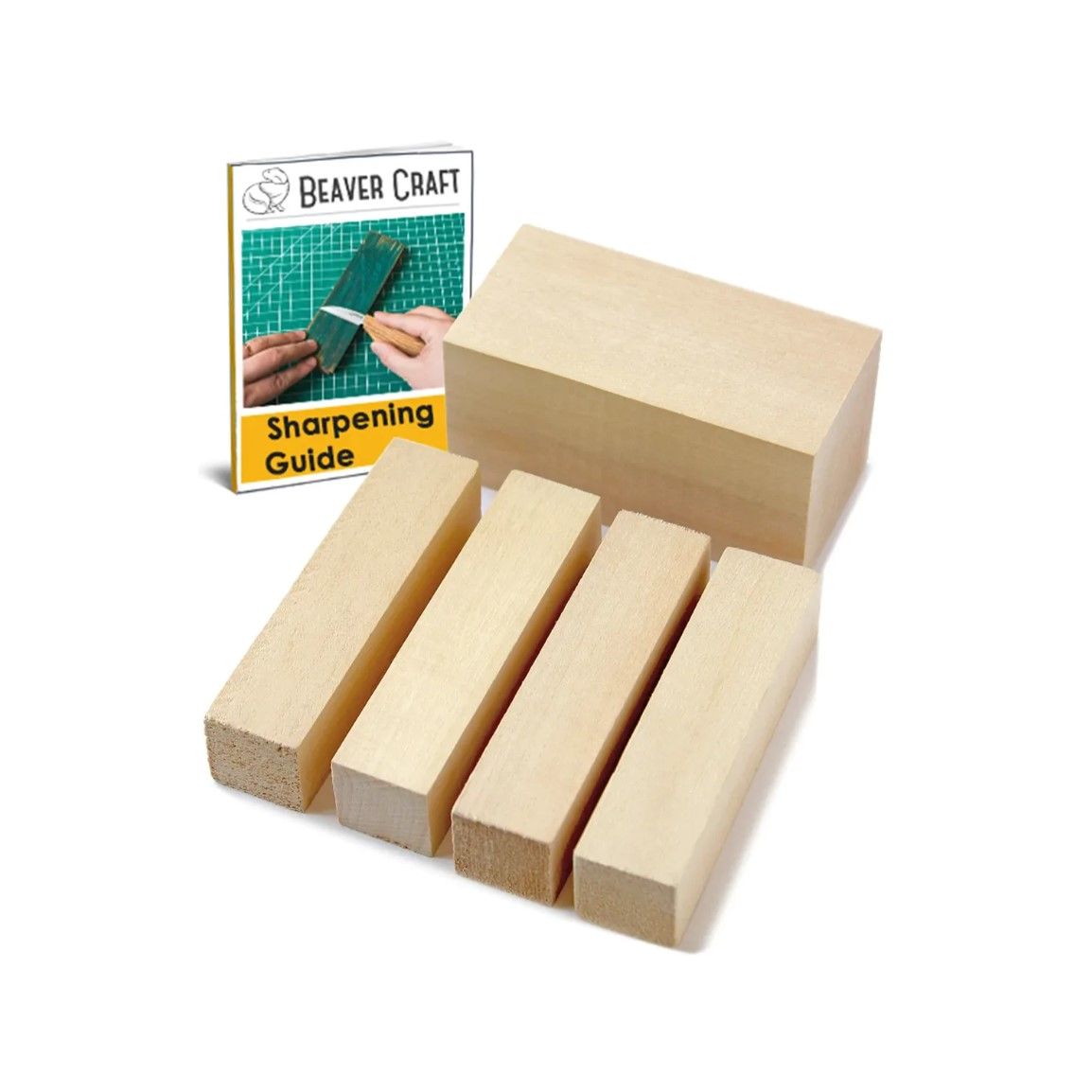 BeaverCraft Wood Carving Blocks set 5pcs. Basswood.