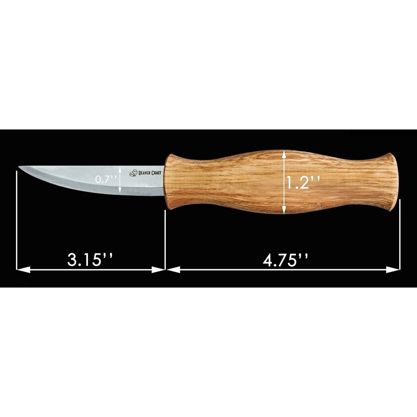 BeaverCraft Wood Carving Sloyd Knife with Oak Handle