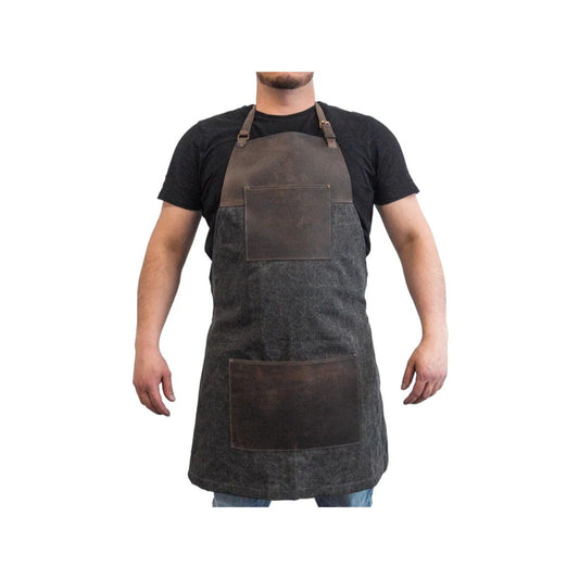 BeaverCraft Brown canvas with Leather Wood Carving Apron